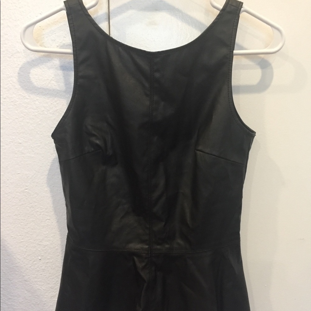 Faux leather peplum tank